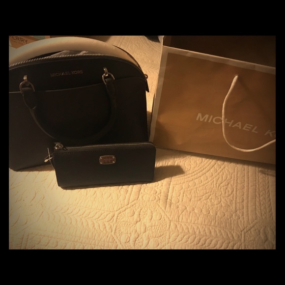 Michael Kors Large Dome black leather satchel